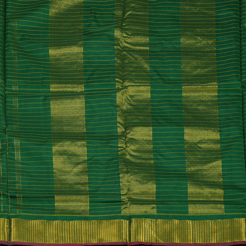 Hayagrivas Handloom Dark Green Ten Yards Silk Madisar KBE1797K4-1