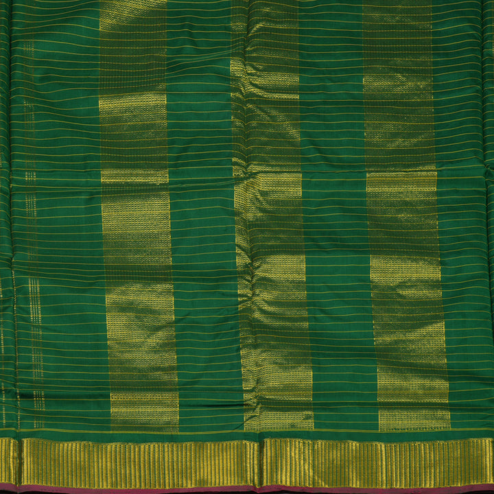 Hayagrivas Handloom Dark Green Ten Yards Silk Madisar KBE1797K4-1