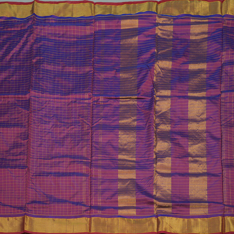 Hayagrivas Purple Pure Ten Yards Silk Saree KBE1797K4-3