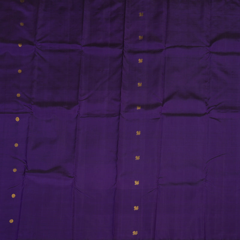 Hayagrivas Handloom Pure Kanjivaram Silk Saree in Majestic Purplish Blue KBE179D5-1