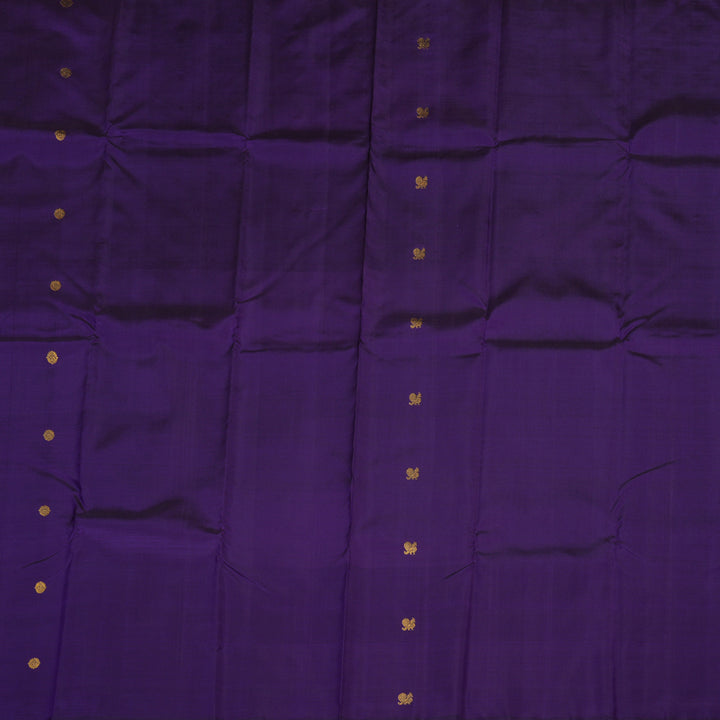 Hayagrivas Handloom Pure Kanjivaram Silk Saree in Majestic Purplish Blue KBE179D5-1