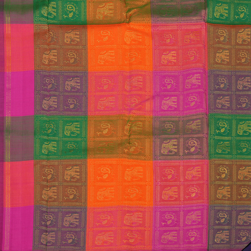 Hayagrivas Handloom Pure Kanjivaram Silk Saree in Majestic Purplish Blue KBE179D5-1