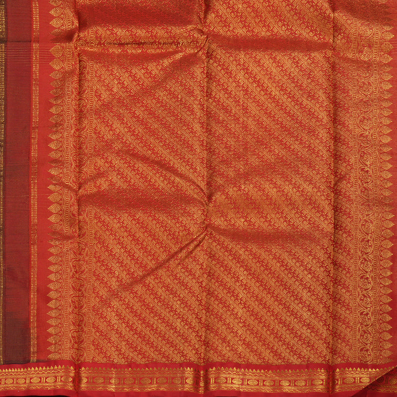 Hayagrivas Handloom Bottle Green Kanjivaram Silk Saree with Red Border KBE1804L2-1