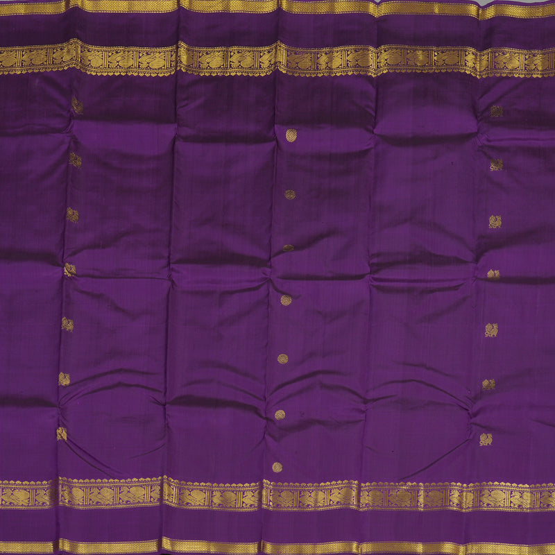 Hayagrivas Handloom Purple Kanjivaram Silk Saree KBE1807L4-1
