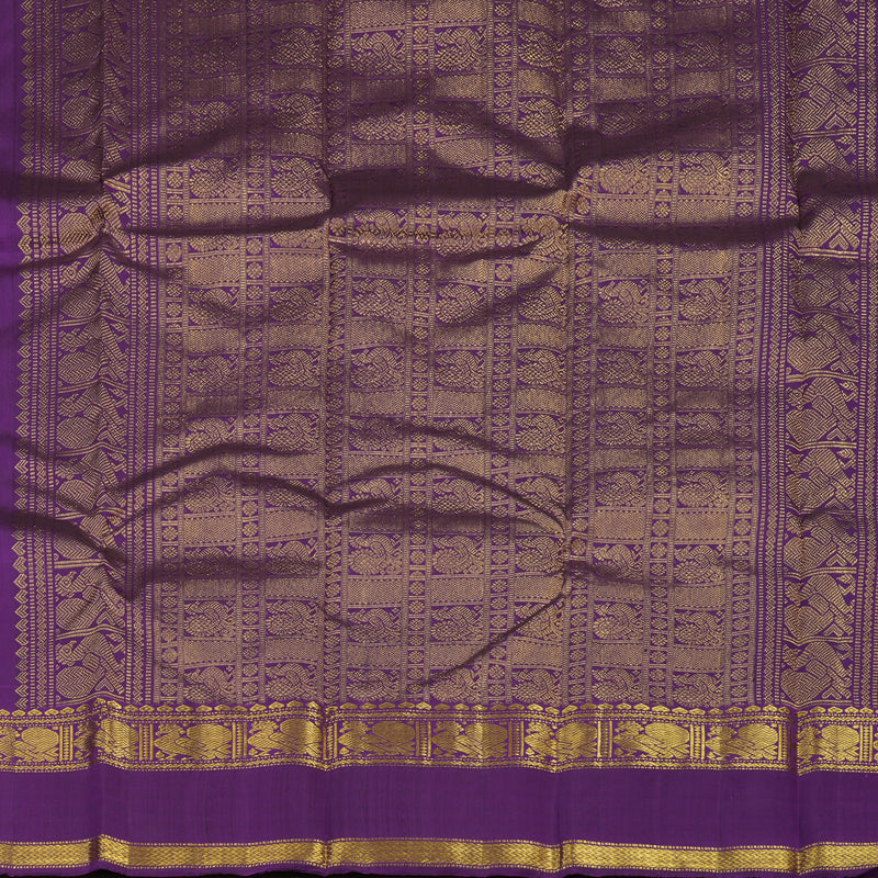 Hayagrivas Handloom Purple Kanjivaram Silk Saree KBE1807L4-1