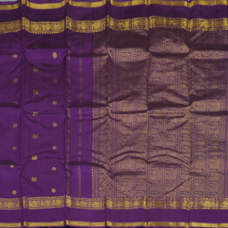 Hayagrivas Handloom Purple Kanjivaram Silk Saree KBE1807L4-1