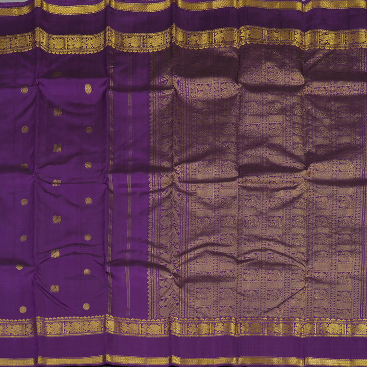 Hayagrivas Handloom Purple Kanjivaram Silk Saree KBE1807L4-1