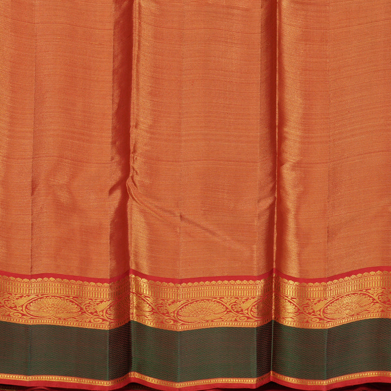 Hayagrivas Handloom Bottle Green Kanjivaram Silk Saree with Maroon Border KBE1807L6-1