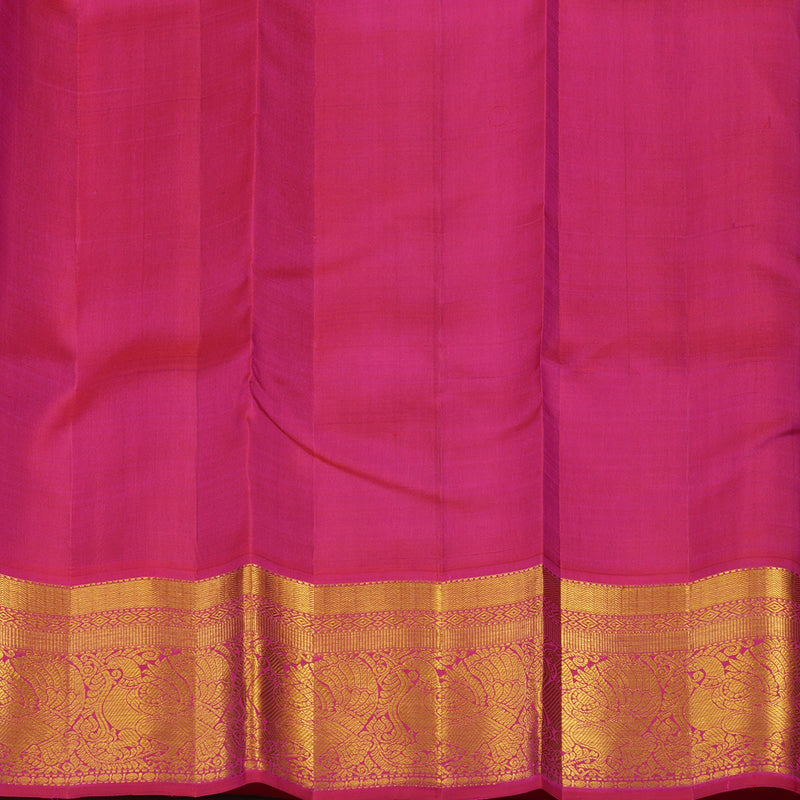 Hayagrivas Handloom Deep Purplish Blue Kanjivaram Silk Saree with Rani Pink border KBE1808L2-1