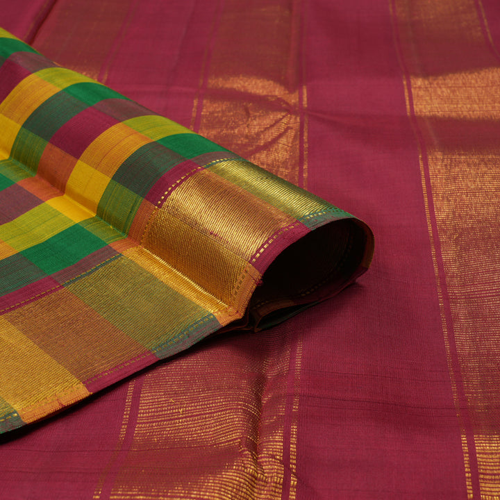 Hayagrivas Handloom Paalum Pazhamum Checks Kanjivaram Silk Saree KBE1808L6-1