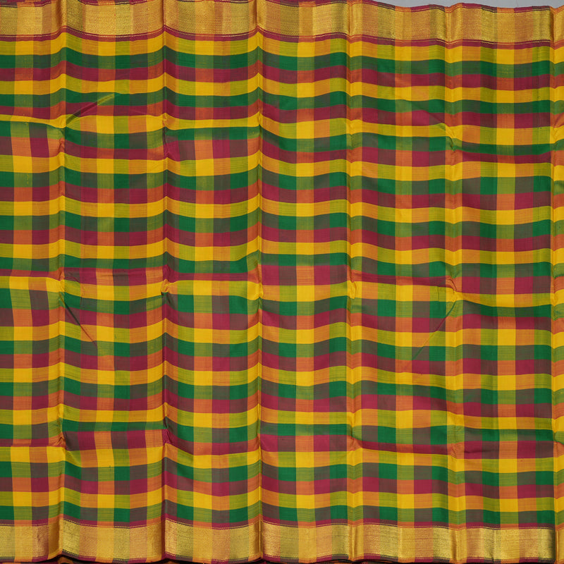 Hayagrivas Handloom Paalum Pazhamum Checks Kanjivaram Silk Saree KBE1808L6-1