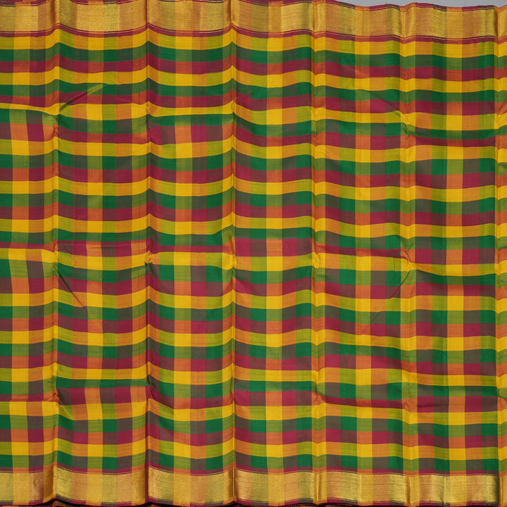 Hayagrivas Handloom Paalum Pazhamum Checks Kanjivaram Silk Saree KBE1808L6-1
