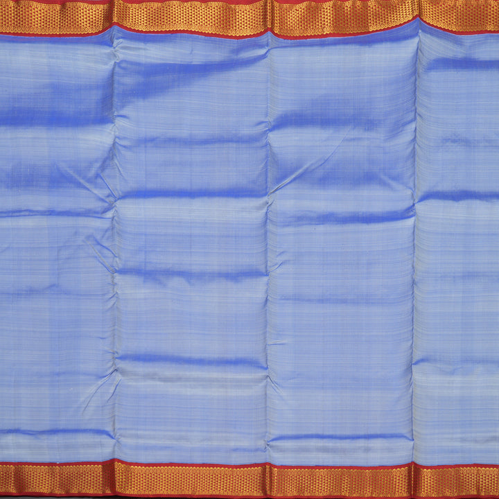 Hayagrivas Lavender-Blue Handloom Ten Yards Silk Saree KBE1813L1-7