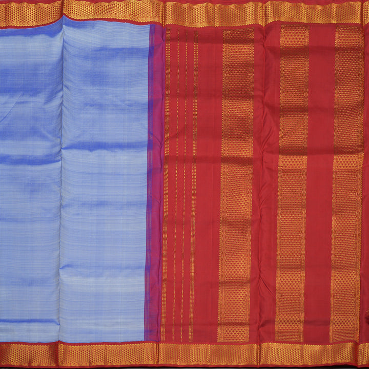 Hayagrivas Lavender-Blue Handloom Ten Yards Silk Saree KBE1813L1-7