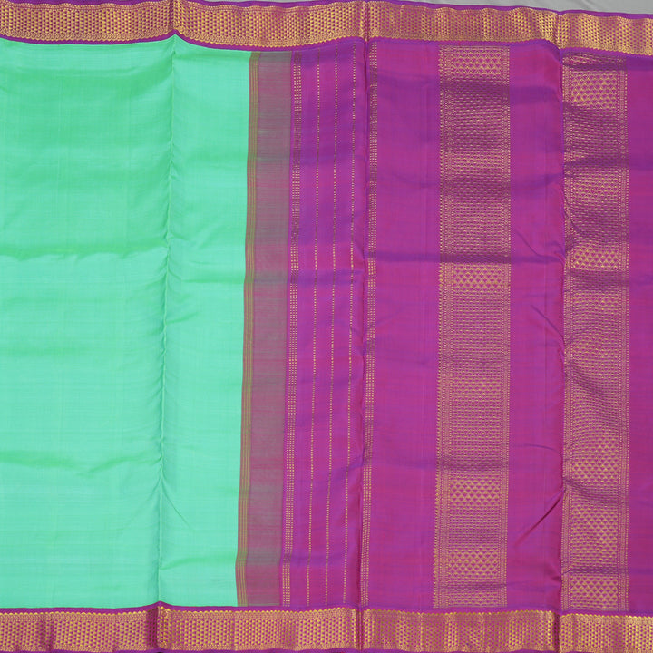 Hayagrivas Handloom Mint Green Ten Yards Silk Madisar KBE1813L1-9