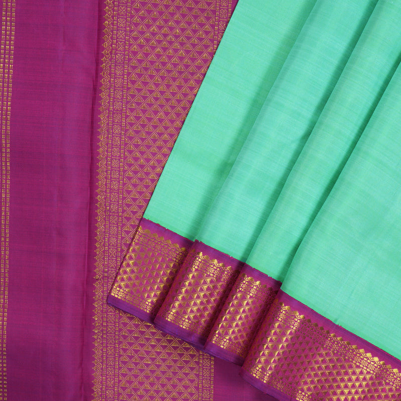 Hayagrivas Handloom Mint Green Ten Yards Silk Madisar KBE1813L1-9