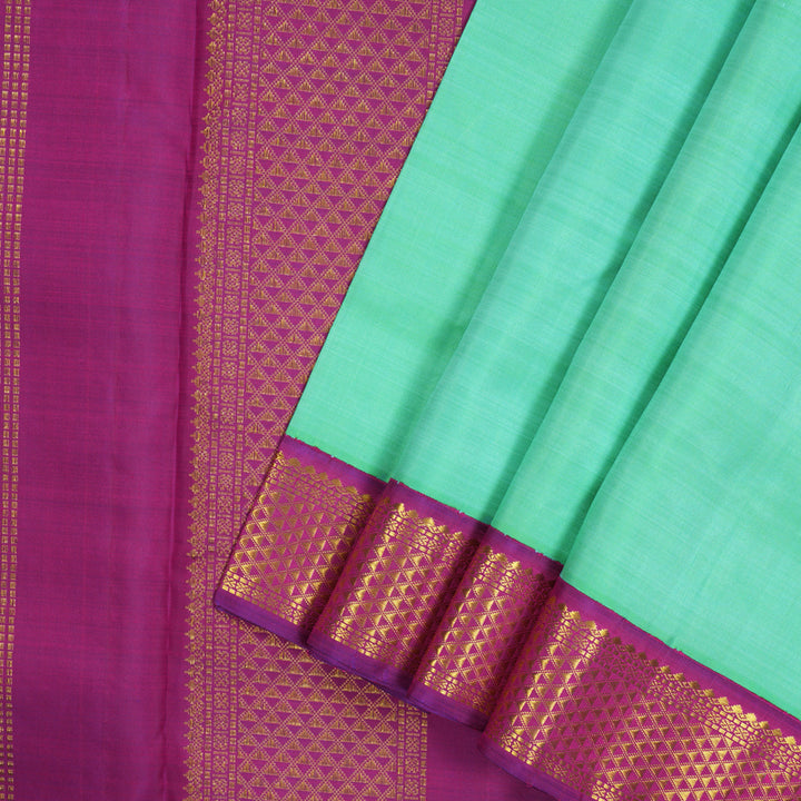 Hayagrivas Handloom Mint Green Ten Yards Silk Madisar KBE1813L1-9