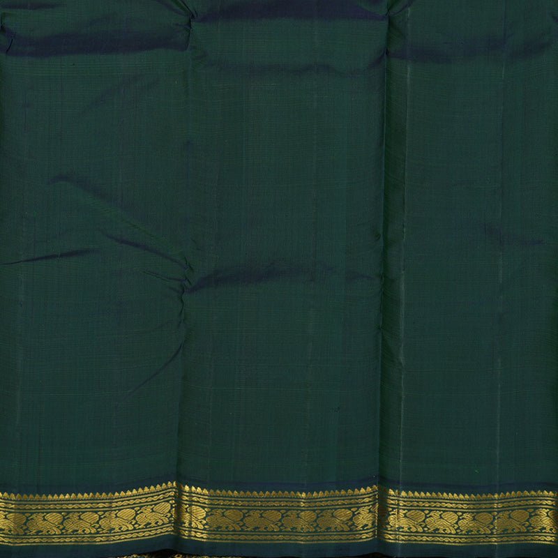 Hayagrivas Handloom Cream Kanjivaram Silk Saree with Deep Peacock Blue KBE1813L11-2