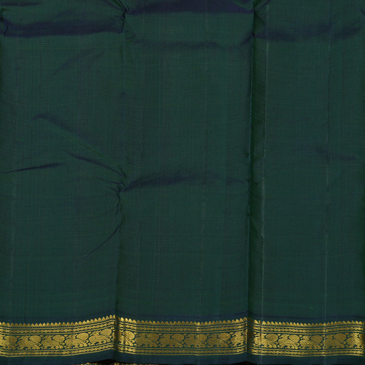 Hayagrivas Handloom Cream Kanjivaram Silk Saree with Deep Peacock Blue KBE1813L11-2