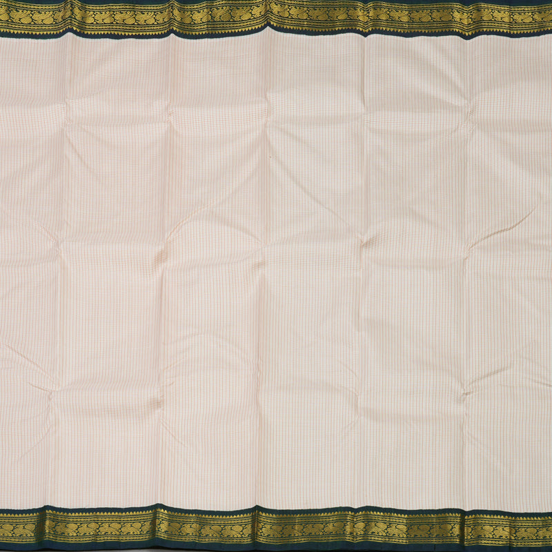 Hayagrivas Handloom Cream Kanjivaram Silk Saree with Deep Peacock Blue KBE1813L11-2