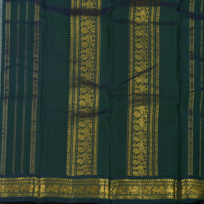 Hayagrivas Handloom Cream Kanjivaram Silk Saree with Deep Peacock Blue KBE1813L11-2