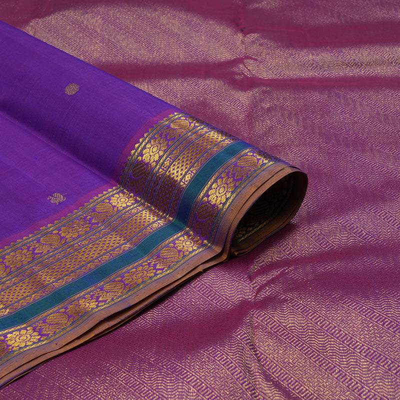 Hayagrivas Handloom Purple Kanjivaram Silk Saree with Varisapet KBE1813L17-2