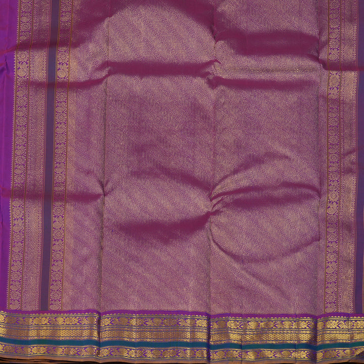 Hayagrivas Handloom Purple Kanjivaram Silk Saree with Varisapet KBE1813L17-2