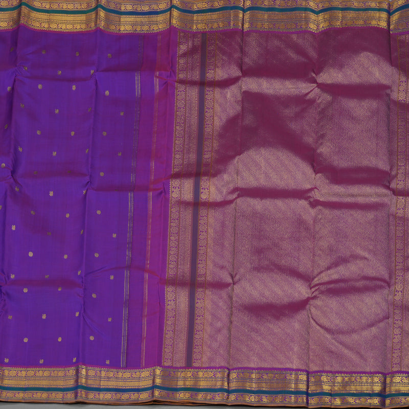 Hayagrivas Handloom Purple Kanjivaram Silk Saree with Varisapet KBE1813L17-2
