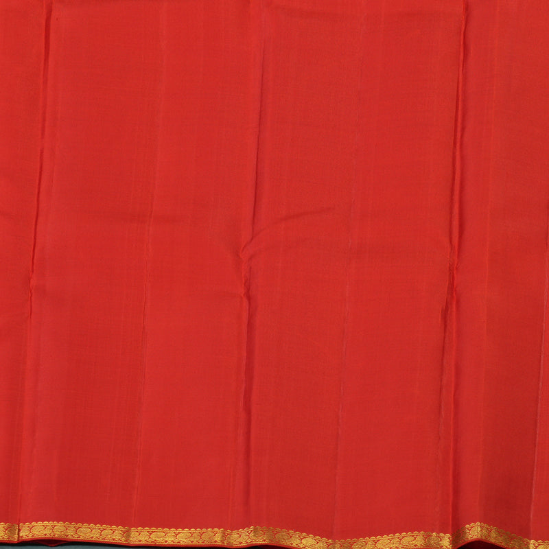 Hayagrivas Handloom Orangish-Red Kanjivaram Silk Saree KBE1813L19-1