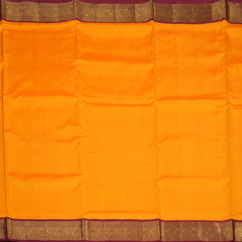 Hayagrivas Handloom Mango Orange Ten Yards Silk Madisar KBE1813L2-6