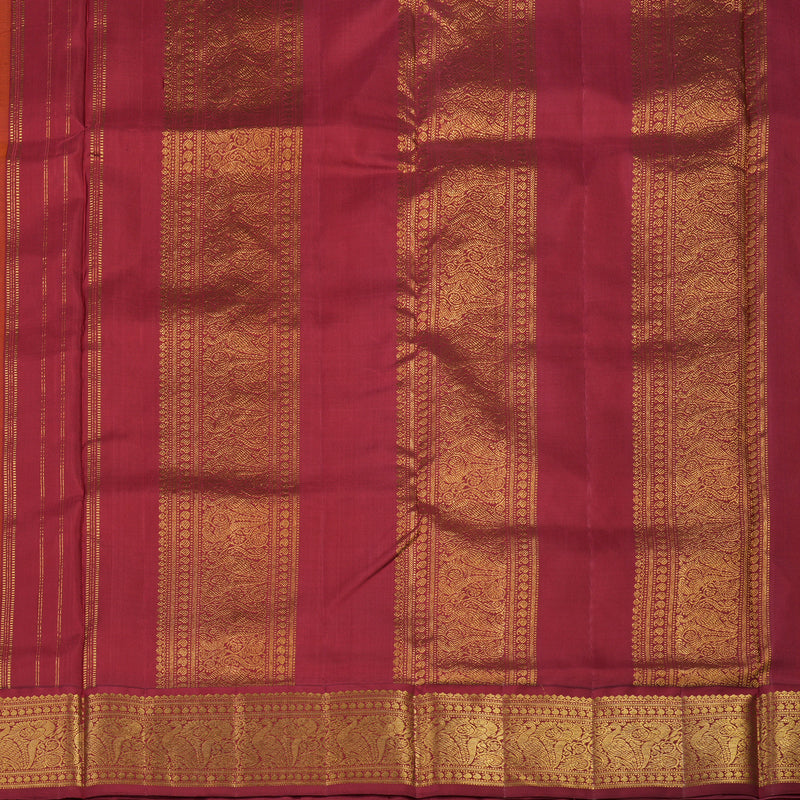 Hayagrivas Handloom Mango Orange Ten Yards Silk Madisar KBE1813L2-6