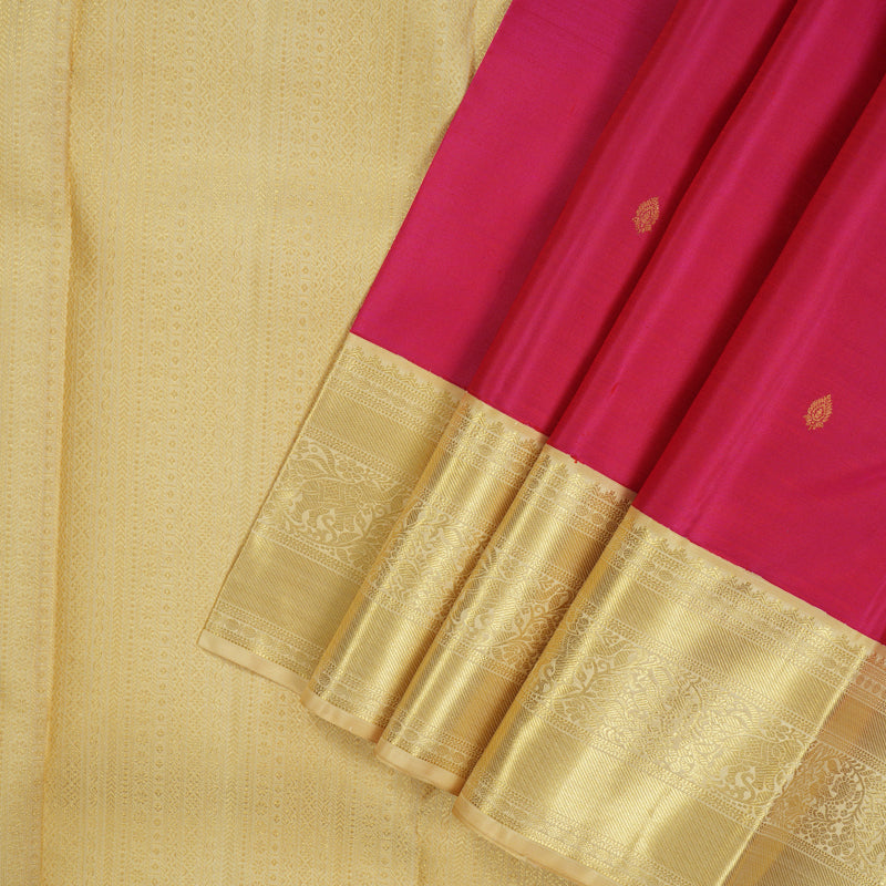 Hayagrivas Handloom Pink Kanjivaram Silk Saree with Sandal Border KBE1813L7-1
