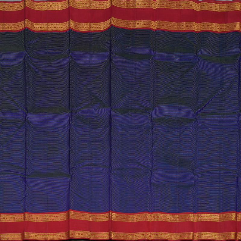 Hayagrivas Handloom Royal Blue Kanjivaram Silk Saree with Red border KBE1813L9-1