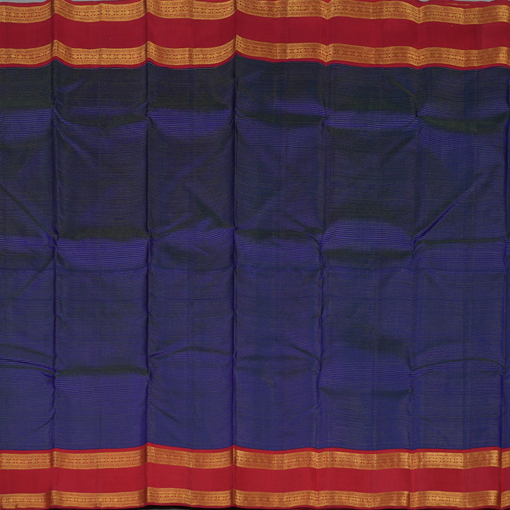 Hayagrivas Handloom Royal Blue Kanjivaram Silk Saree with Red border KBE1813L9-1