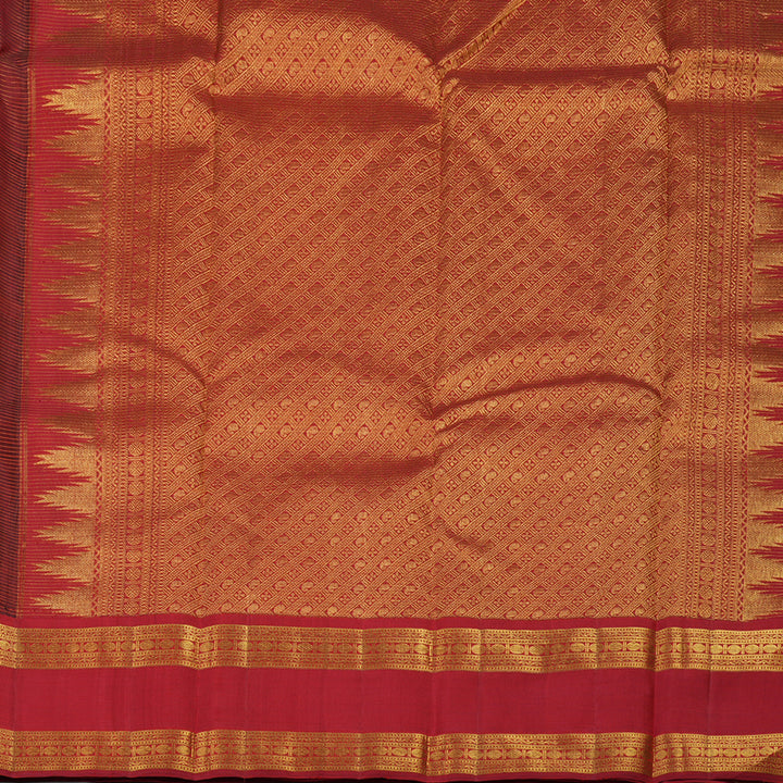 Hayagrivas Handloom Royal Blue Kanjivaram Silk Saree with Red border KBE1813L9-1