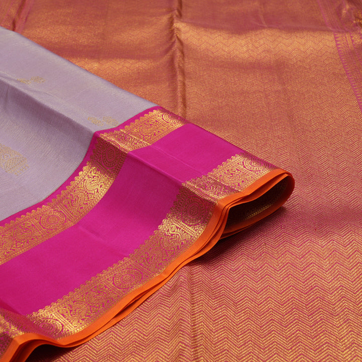 Hayagrivas Handloom Lilac Kanjivaram Silk Saree with Rani Pink border KBE1816L16-7