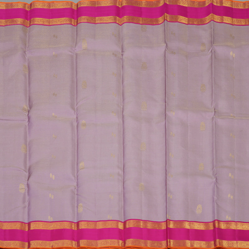 Hayagrivas Handloom Lilac Kanjivaram Silk Saree with Rani Pink border KBE1816L16-7