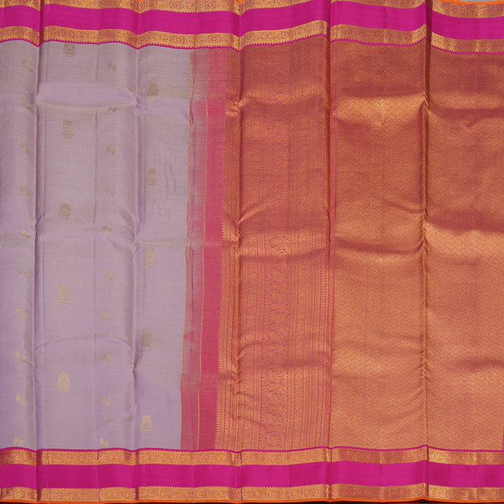 Hayagrivas Handloom Lilac Kanjivaram Silk Saree with Rani Pink border KBE1816L16-7