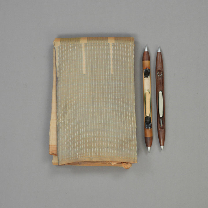 Hayagrivas Handloom Sandal Beige Kanjivaram Silk Saree KBE1816L24-1