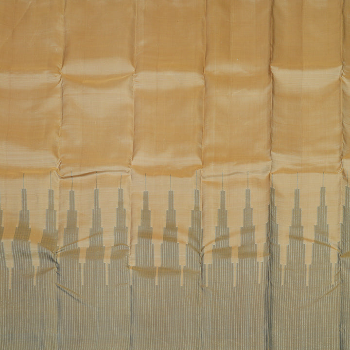 Hayagrivas Handloom Sandal Beige Kanjivaram Silk Saree KBE1816L24-1