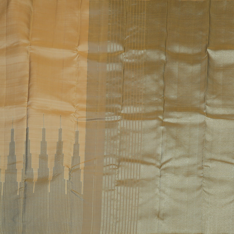 Hayagrivas Handloom Sandal Beige Kanjivaram Silk Saree KBE1816L24-1