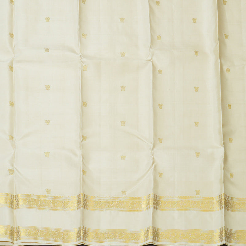 Hayagrivas Handloom Off-White Kanjivaram Silk Saree KBE1816L29-1