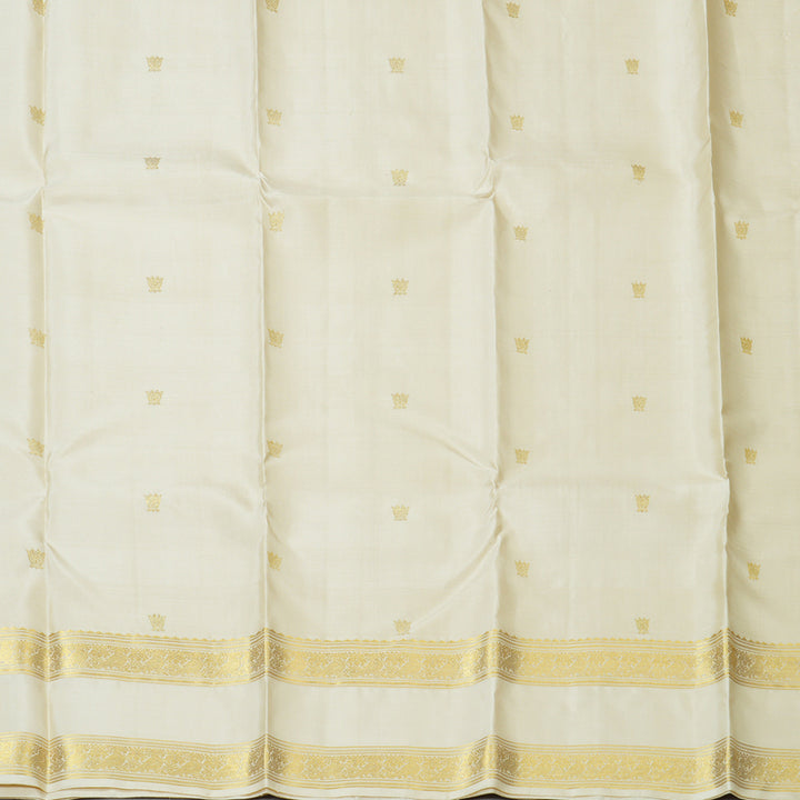 Hayagrivas Handloom Off-White Kanjivaram Silk Saree KBE1816L29-1