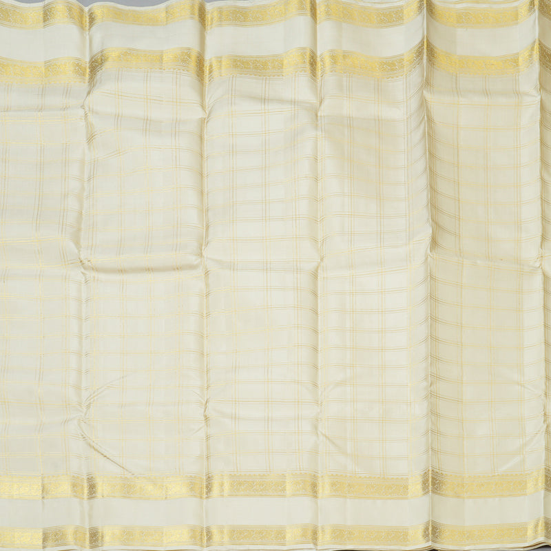 Hayagrivas Handloom Off-White Kanjivaram Silk Saree KBE1816L29-1