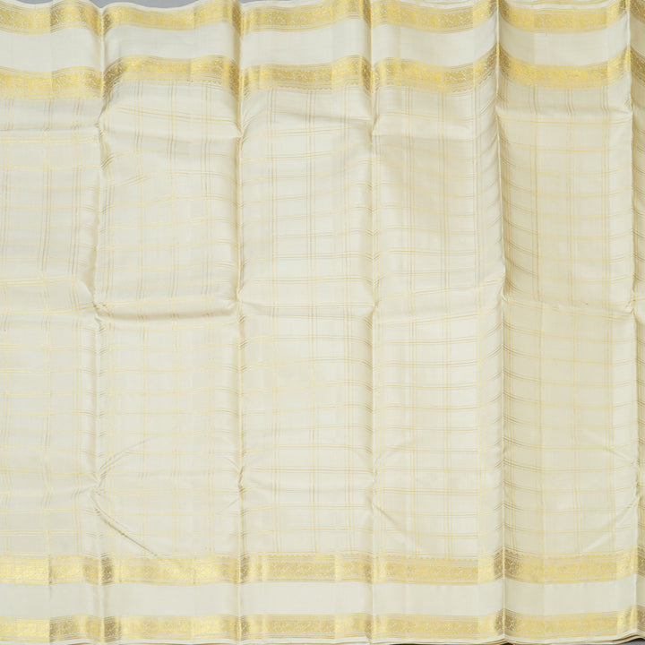 Hayagrivas Handloom Off-White Kanjivaram Silk Saree KBE1816L29-1