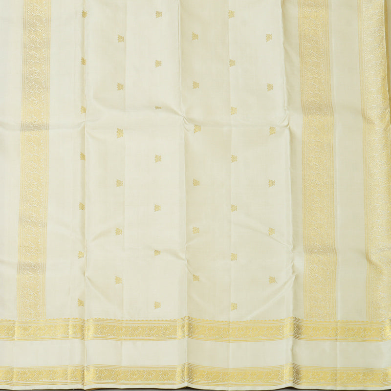 Hayagrivas Handloom Off-White Kanjivaram Silk Saree KBE1816L29-1