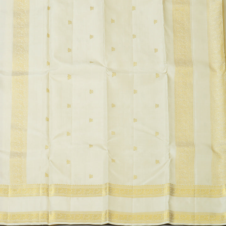 Hayagrivas Handloom Off-White Kanjivaram Silk Saree KBE1816L29-1