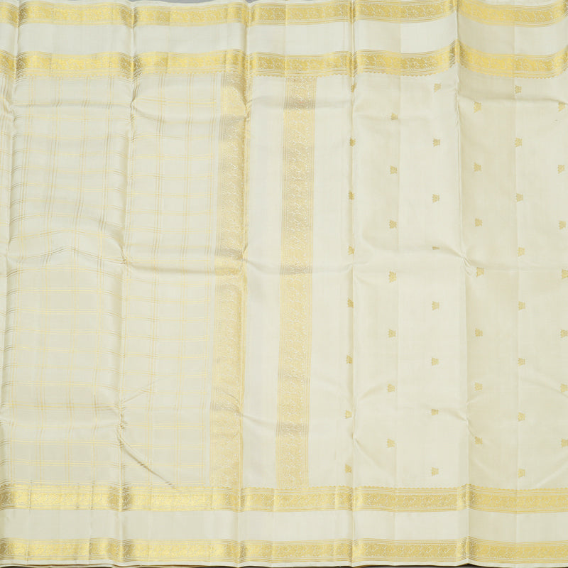Hayagrivas Handloom Off-White Kanjivaram Silk Saree KBE1816L29-1