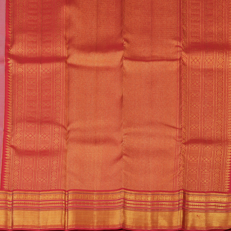 Hayagrivas Handloom Beige Kanjivaram Silk Saree with Red Border KBE1816L3-1