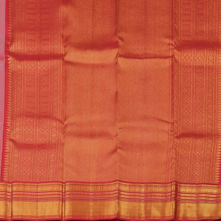 Hayagrivas Handloom Beige Kanjivaram Silk Saree with Red Border KBE1816L3-1